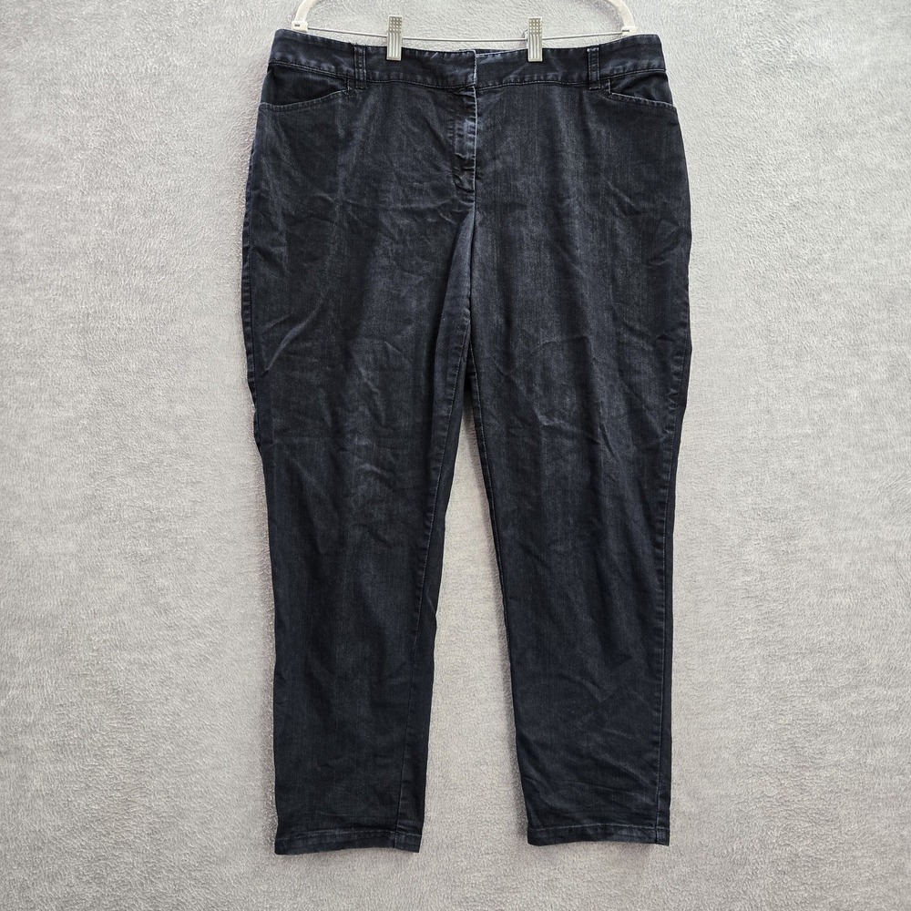 J. Jill Women Jeans 16 Blue Denim Stretch Skinny 26" Inseam‎ Cotton High Rise